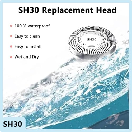 SH30/52 Replacement Heads Compatible with Philips Norelco Shaver Series 3000, 2000, 1000 and S1560 with Durable Sharp Blade, Razor Blades for Philips Norelco Shaver 3800, 3600, 2400 5000X and Rounded