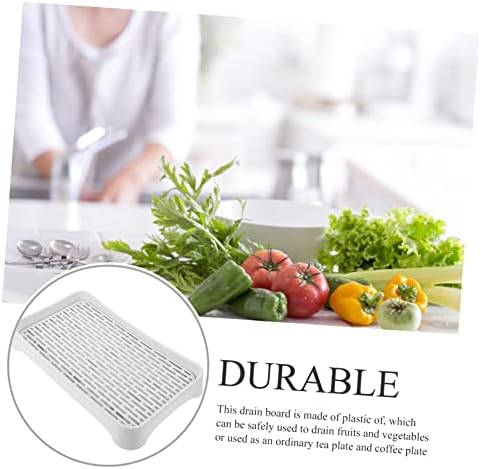 Drained Fruit Plate Kitchen Counter Tray Dish Drying Pad Laundry Cup Drip Tray for Bathroom Drain Board for Dish Rack Easy Water Drainage