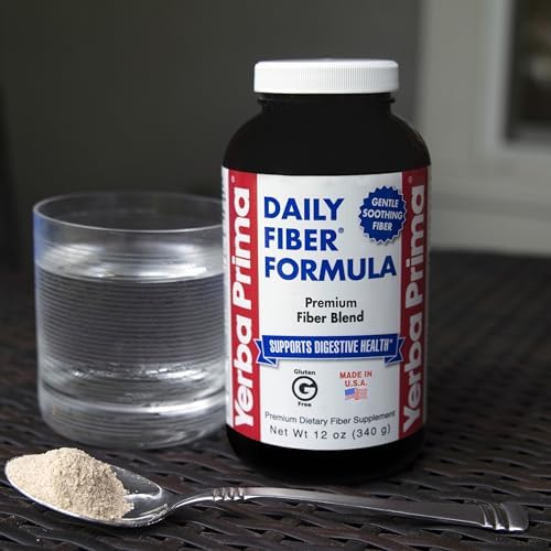 Yerba Prima Daily Fiber Formula Powder - 12 oz - Digestive Support Supplement - Soluble & Insoluble Dietary Fiber Supplement - Vegan, Non-GMO, Gluten-Free