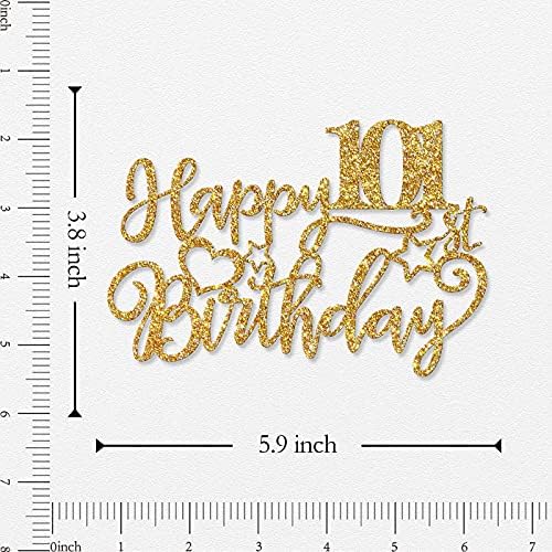 WeBenison Happy 101st Birthday Cake Topper 101st Birthday Cake Supplies Grandma Grandpa 101 Years Old Bday Party Decorations Gold Glitter
