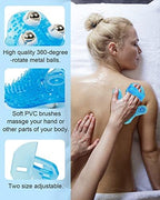 Glove Massager Palm Shaped Hand Massage Manual 9 360-degree-roller Mental Roller Ball Blue