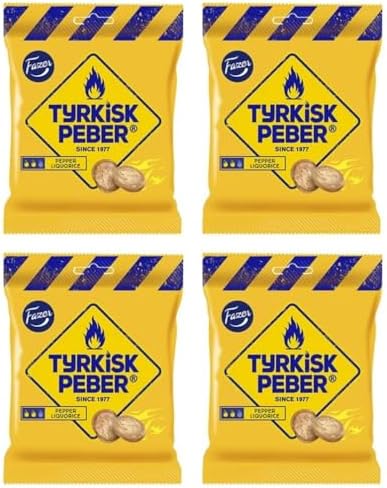Fazer Tyrkisk Peber Liquorice Candy 4 Packs of 120g 16.8oz