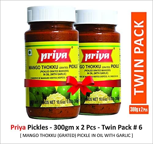 Priya Pickle Twin Pack - Mango Thokku (Shredded Mango)(2 x 300 gms)