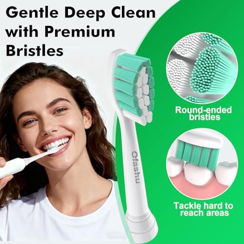 Replacement Brush Heads for Philips Sonicare Click-on Electric Toothbrush Heads Compatible with Plaque Control C1 C2 4100 5100 6100 2 Series HX9024, 8 Pack White