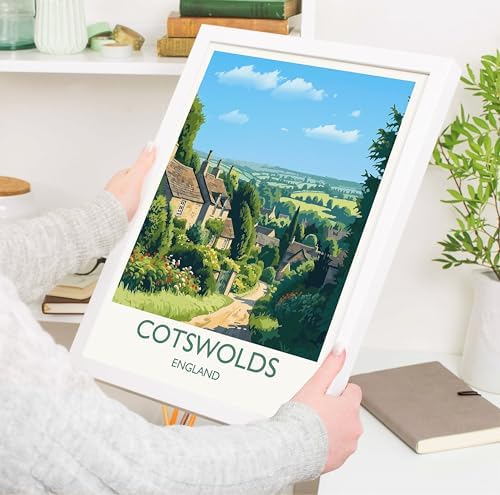 Generic Cotswolds Travel Print, Travel Poster of Cotswolds, England, Cotswolds Art, Cotswolds, Wall Art Print #248, white