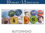 Scout Badges, Merit Badges Pins - Outdoor Nature Camp Badges Pins - Set of 10 or 30