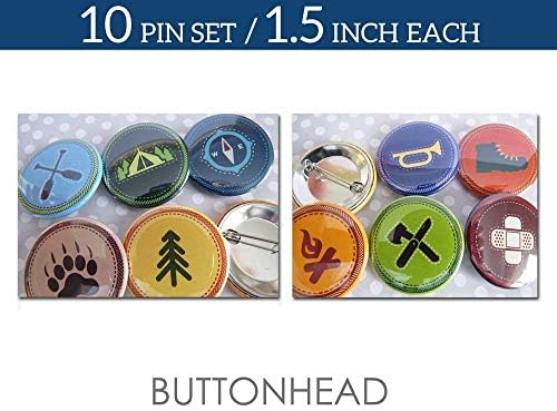 Scout Badges, Merit Badges Pins - Outdoor Nature Camp Badges Pins - Set of 10 or 30
