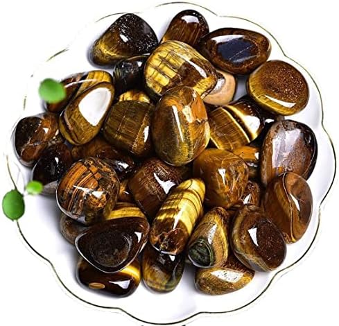 Tiger's Eye Healing Crystal Stones, 1.25-2.0" Large Reiki Healing Gemstones Natural Tumbled Polished Stones for Energy Witchcraft Therapy Meditation