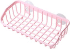 Pink Multifunctional Drain Rack,Hanging Storage Rack Drain Rack Sink Shelf Suction Cup Dishwashing Soap Sponge Holder for Kitchen Accessories Racks and Holders