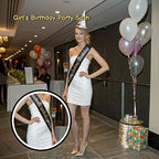 It's My Fucking Birthday Sash, Black Fabric of Silver and Gold Powder Glitter Sash Belt for Women and Men, 16th 18th 21st 30th 40th 50th 60th 70th 80th 90th Birthday Party Decorations