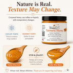 Turmeric Honey – Raw Honey with Turmeric – Creamed Honey Spread – Warm Earthy Flavor – Tea, Golden Milk & Daily Use – 8 oz