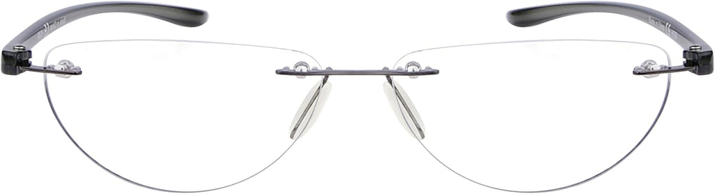 Rimless Reading Glasses for Women and Men +3.50 - Half Moon lens with Gunmetal Arm