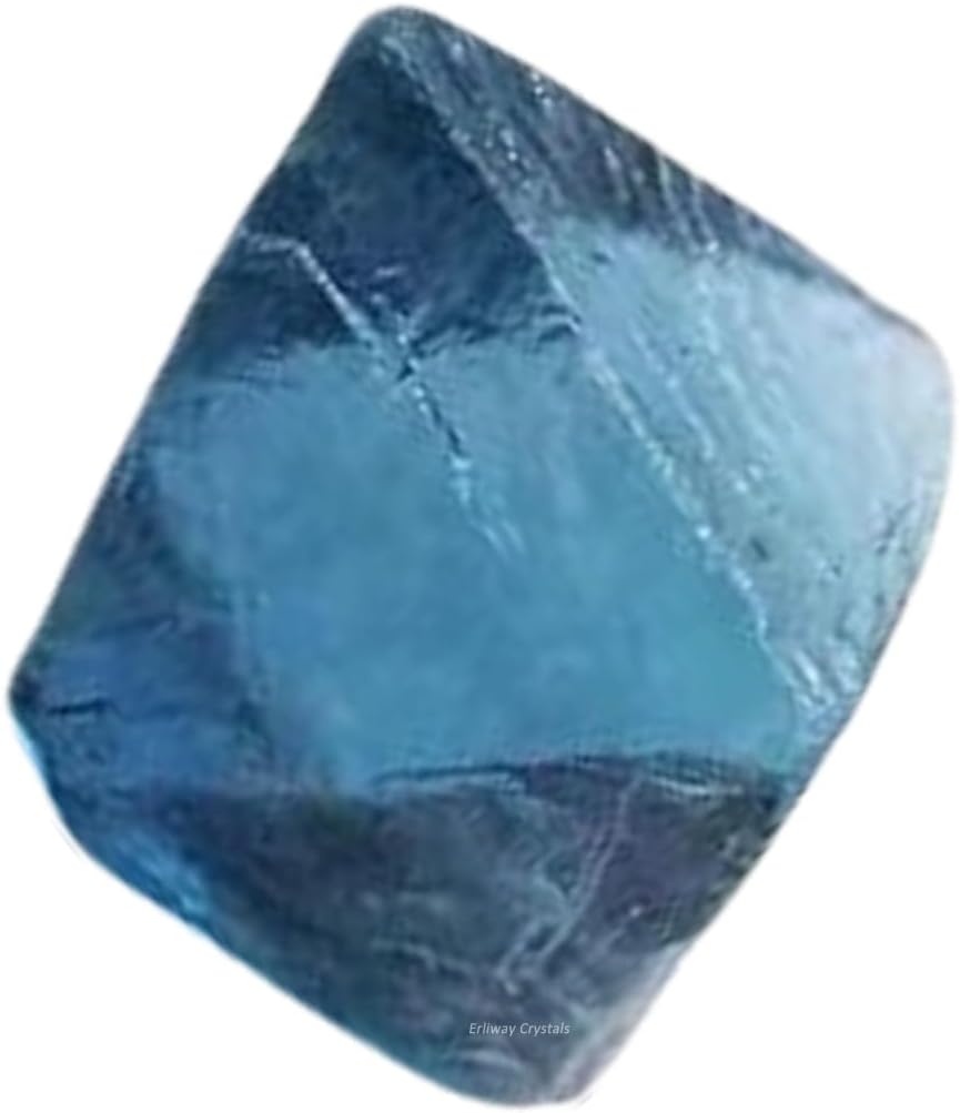 Erliway Natural Blue Fluorite Octahedron Stones 0.8-0.9'' Raw Rough Fluorite Gemstone Crystal Quartz Gemstone Rhombus Crystals for Fountain Home Decoration Reiki Chakra Meditation