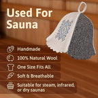 SHSH trade group Sauna Hat Wool Embroidered Ukrainian Ornament Vyshyvanka - Banya Hat for Men Sauna Cap for Women Wool Sauna Hat for Women, Blue