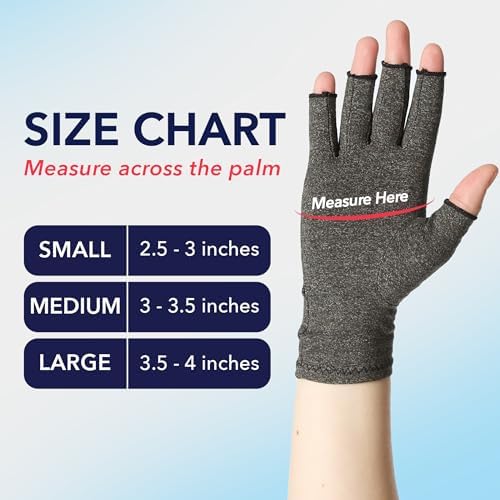 Doctor Developed Compression Gloves for Women and Men, Open-Finger Arthritis Gloves, Typing Gloves, Arthritis & Carpal Tunnel