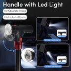 Walking Cane for Men & Women with Alarm, LED Light and Foldable Handle, Foldable, Adjustable, Lightweight, Free Self Standing Walking Cane for Seniors & Adults
