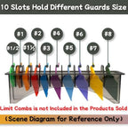 Clipper Guard Holder，Clipper Holder with 10 Slots Barber Accessories Barber Supplies Professional Organizer Hair Clipper Guards Set Fits for Clipper Guard with Color Coded（1/16"-1"）