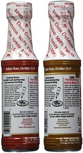 Colgin Hickory & Mesquite Liquid Smoke (4 oz each) Bundle for Home Cooks & BBQ Enthusiasts - Ideal Liquid Smoke for Cooking - Bold Texas Smokehouse Flavor for Meats, Sauces, & Sides (2 pack)