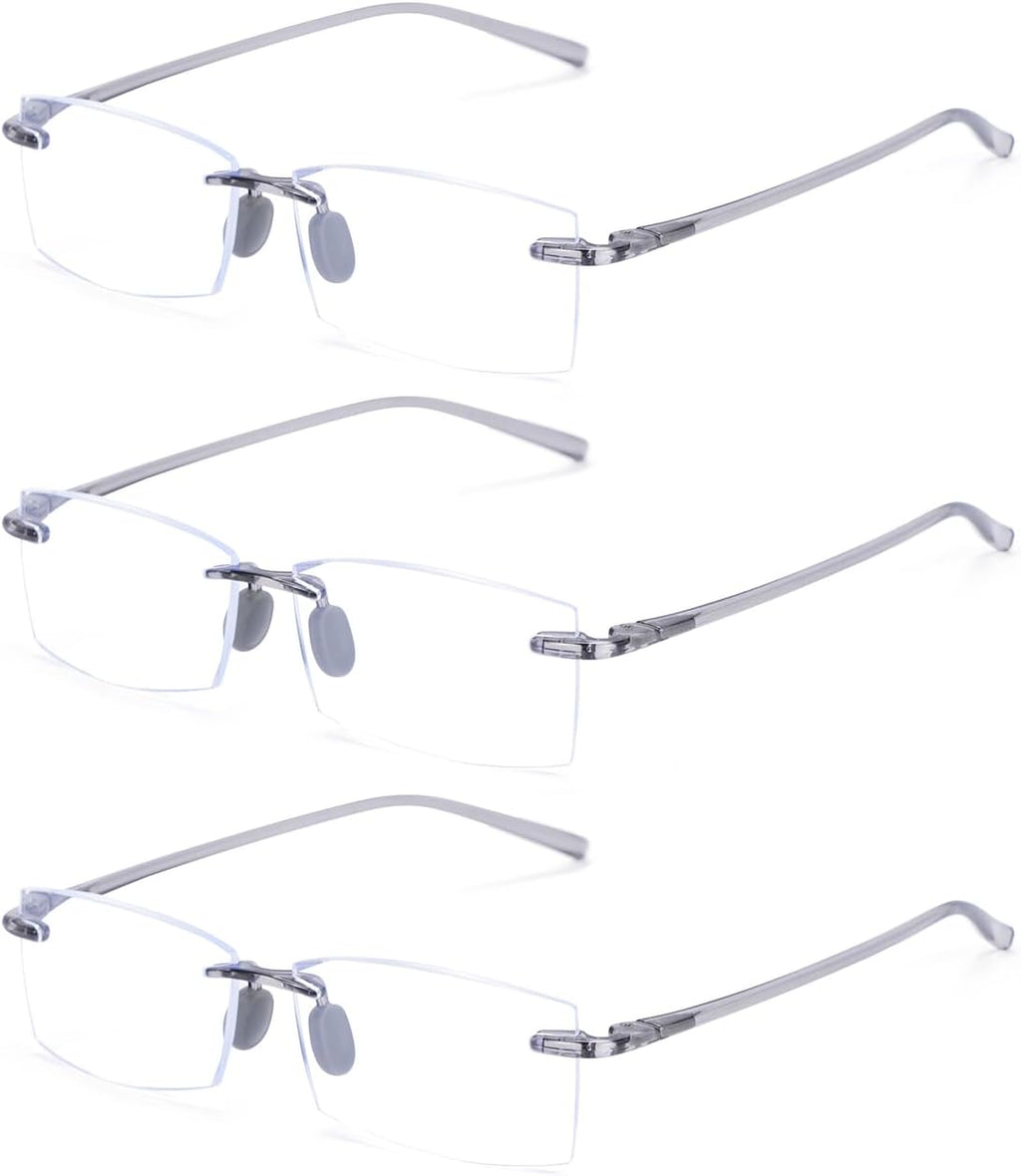 TERAISE Rimless Reading Glasses Comfortable Lightweight Frameless Reader Men Women Blue Light Blocking Computer Eyeglasses