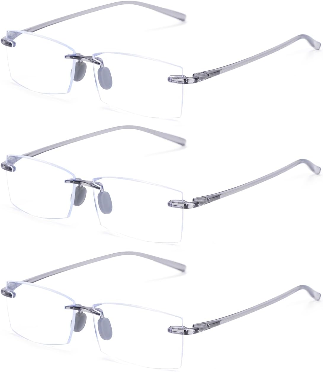 TERAISE Rimless Reading Glasses Comfortable Lightweight Frameless Reader Men Women Blue Light Blocking Computer Eyeglasses