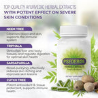 Psoriasis Support for Skin, 120 Herbal Capsules, Natural Psoriasis Supplements, Traditional Indian Ayurveda Medicinal Plants with 6 Antioxidant Herbs, Dry and Itchy Skin Supplement