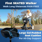 KneeRover Walk Assist - Mobility Freedom Walking Bike for Chronic Joint Pain, Seated Mobility Scooter Walker Crutch Alternative for Foot, Ankle, Knee, Leg, and Hip Injury Recovery (Silver)