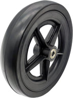Economy Knee Scooter Steerable Knee Walker replacement wheel,7.5"(190mm) Caster Wheel For ECONOMY,Economy 7.5" Replacement Wheel,Front or Rear Wheel Assembly,With bearings,Eco-Wheel_KWPART(1Ea,Black)