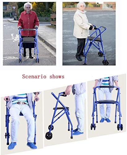 Elderly Walker, 2 Wheels Walker, Rollator, Folding Mobility Walking Aid, Lightweight Rollator, for The Elderly and Powerfully,(