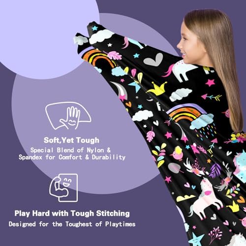 Cute Animals Sensory Body Socks for Kids with ADHD & Autism - Stretchy Full-Body Sock with Horse,Rainbow,Stars Designs - Stretchable Relaxation Gear (Medium)