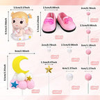 30PCS Pink Baby Girl Cake Decorations Its a Girl Cake Topper Pink Ball Cake Toppers for Baby Shower Birthday Cake Decoration