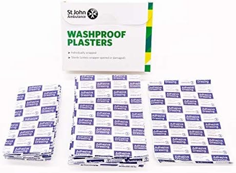 Washproof plasters, assorted sizes, pack of 100, St John Ambulance (Ref F94021)