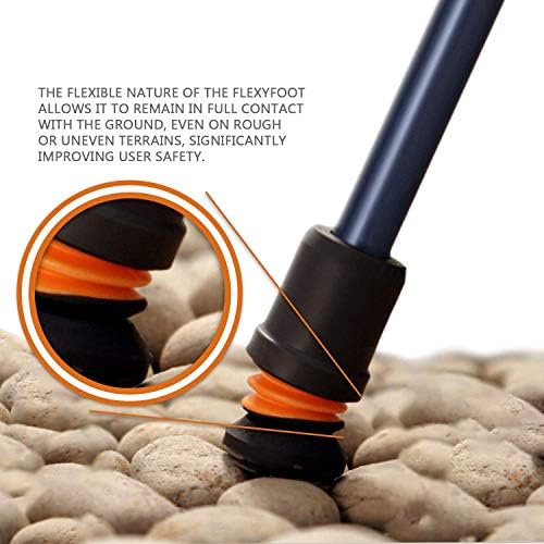 Flexyfoot Shock Absorbing Derby Handled Folding Walking Stick - Improves Safety, Improves Grip, Reduces Shocks & Jarring