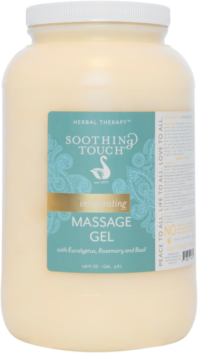 Soothing Touch Invigorating Massage Gel, Eucalyptus, Rosemary, Lemon, Basil, 128 Ounce