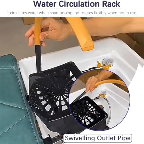 Head Spa Water Circulation Rack Equipment with Pillow Kit,Shampoo Bowl Waterfall Head Spa, Water Circulation Frame for Most Salon Massage Hair Shampoo Bed Accessories