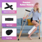 supregear Crutch Pads, Padding for Walking Arm Crutches, Hand Grips and Feet Caps, Rubber Grip Handle Covers Replacement 6 Pcs Set, Relief Accessories for Adults and Kids, Black