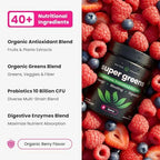 NutraChamps Super Greens Powder Premium Superfood | 20+ Organic Green Veggie Whole Foods | Wheat Grass, Spirulina, Chlorella & More | Antioxidant, Digestive Enzyme & Probiotic Blends