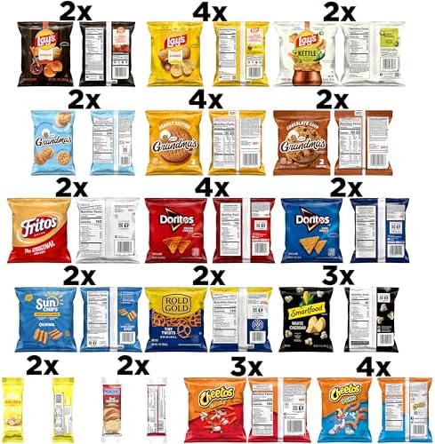 Frito-Lay Ultimate Classic Snacks Package, Variety Assortment of Chips, Cookies, Crackers, & Nuts, 0.56 ounces, (Pack of 40) (Packaging May Vary)
