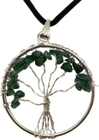 VIE Naturals Tree of Life Pendant, Green Aventurine, 30mm
