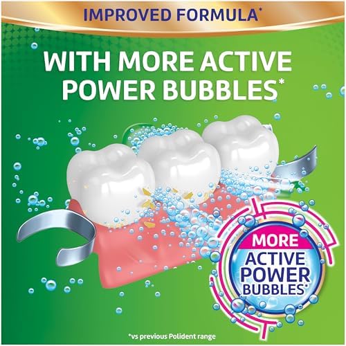 Polident Overnight Whitening Antibacterial Dental Appliance Cleanser Tablets, Mouthguard Cleaning Tablets, 60 Count