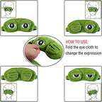 2 PCS Sleep Mask for Girls Women Men Kids Funny Cute Contoured Blackout Frog Cat Dog Animal 3D Sleep Eye Mask for Sleeping