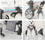 Dog Wheelchair for Small Medium Large Dogs, Adjustable 4-Wheel Mobility Aid, Lightweight Rehabilitation Brace (4 Wheels, M)