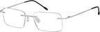 Eyekepper Frameless Eyeglasses Men - Rectangle Rimless Eyewear Silver