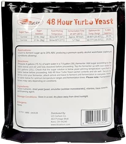 48 HOUR TURBO YEAST FERMFAST 243g PACKET
