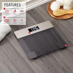 Taylor Digital Glass Bathroom Scale, Scale for Body Weight, Digital Weighing Machine for People, Tinted Glass and Brushed Stainless Steel Accents, 440 lb Capacity, Vanishing LED, Tinted, Clear