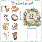 49 Pcs Woodland Cupcake Topper Neutral Forest Animal Cupcake Toppers for Woodland Baby Shower Decorations Floral Leaf Boho Birthday Party Supplies Gender Reveal Favors Decor(Leaf Style)