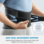 Adjustable Belt Waist Lumbar Support Orthopedic Corset Spine Decompression Double Banded Waist Trainer Brace Back Pain Relief(Black M)