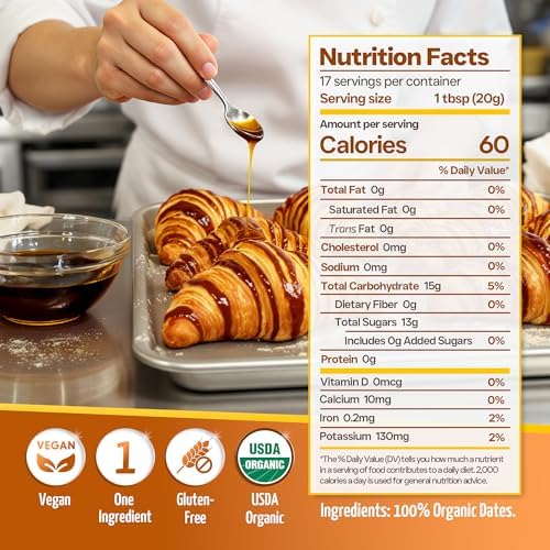 Heaven & Earth 100% Pure Organic Silan Date Syrup 12oz | Date Honey | Squeeze Bottle | Natural Honey or Maple Syrup Alternative | Low Glycemic Index, Great Sugar Replacement | Kosher