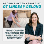 Lunderg Alternating Air Pressure Mattress Pad with Static Mode & Flocking Add-on - Comfortable Bed Sore Prevention - Includes Mattress Topper for Hospital Bed or Home & Quiet Pump - Doctor Recommended