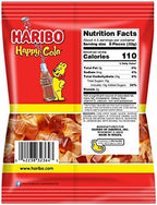 HARIBO Gummi Candy, Happy-Cola Gummy Candy Soda Bottles, 5 Ounce Share Size Bags (Pack of 12) Delicious Soft & Chewy Sweet Snacks, Classic Cola Flavor