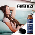 Stress Relief Essential Oil Roll-On 10 ml - Natural Stress Relief Blend with Lavender, Geranium & Frankincense Oils - Prediluted Roller for Calming Aromatherapy - Nexon Botanics